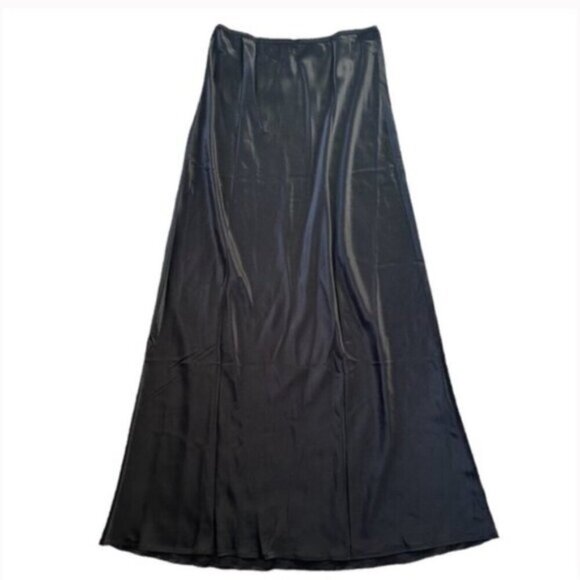 NEW Reformation Layla Silk Midi Skirt Elastic Waist in Black | size 4 - Picture 7 of 11